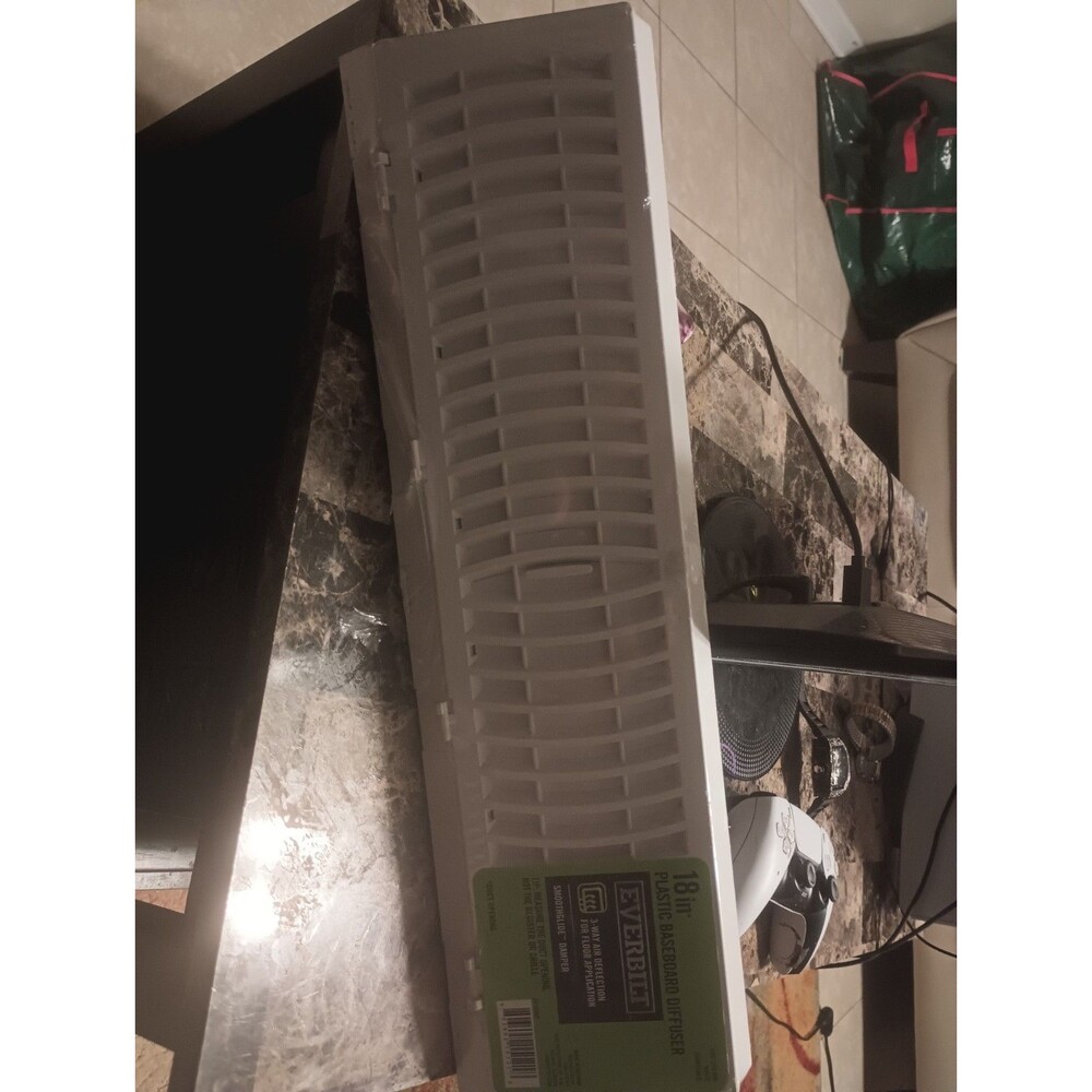 Everbilt 18 in. 3-Way Plastic Baseboard Diffuser Supply - White